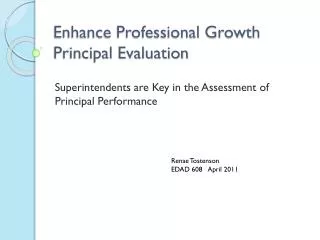 Enhance Professional Growth Principal Evaluation