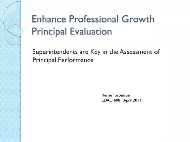 enhance professional growth principal evaluation