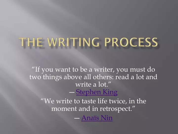 the writing process