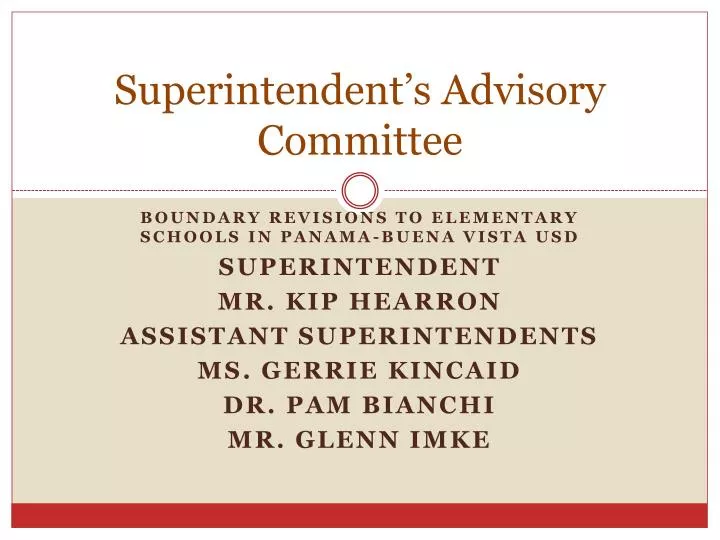 superintendent s advisory committee