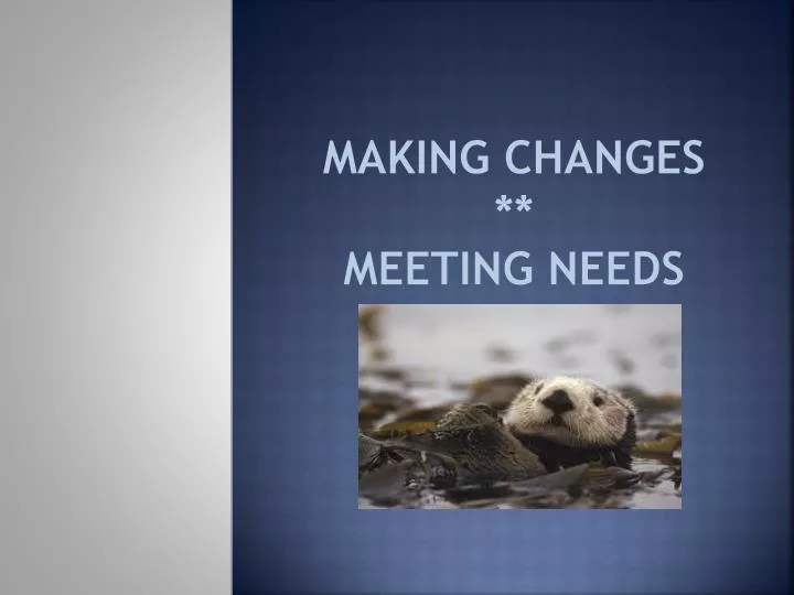 making changes meeting needs