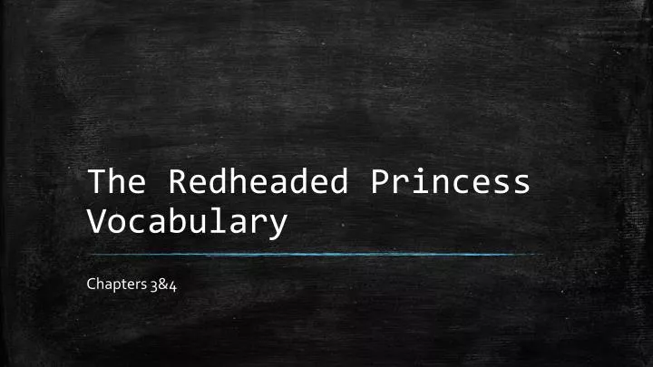 the redheaded princess vocabulary