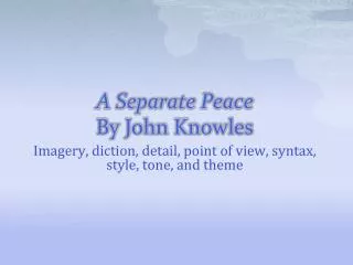 A Separate Peace By John Knowles