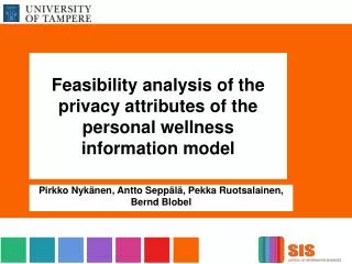 Feasibility analysis of the privacy attributes of the personal wellness information model