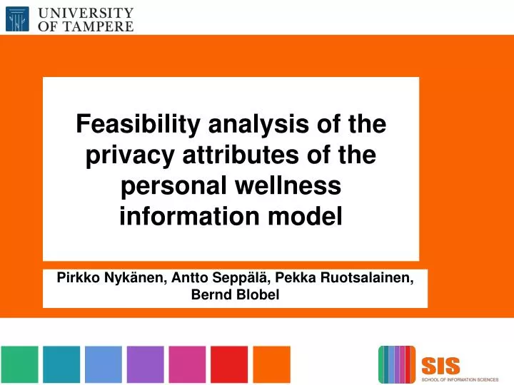 feasibility analysis of the privacy attributes of the personal wellness information model