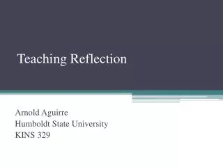 Teaching Reflection