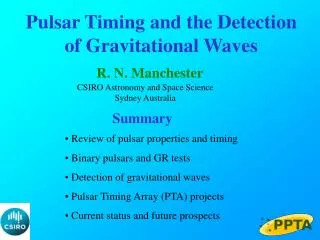 Pulsar Timing and the Detection of Gravitational Waves