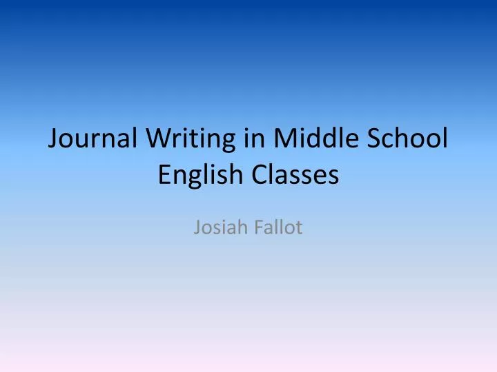 journal writing in middle school english classes