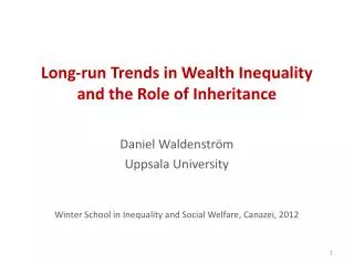 Long-run Trends in Wealth Inequality and the Role of Inheritance