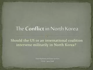 The Conflict in North Korea
