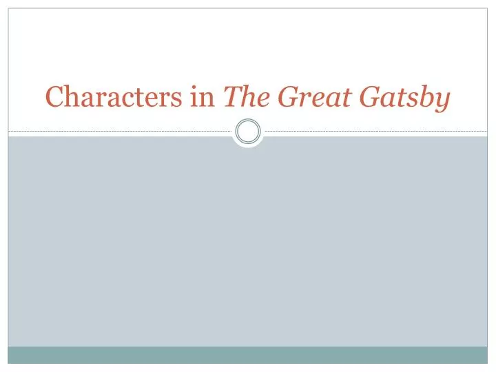 characters in the great gatsby