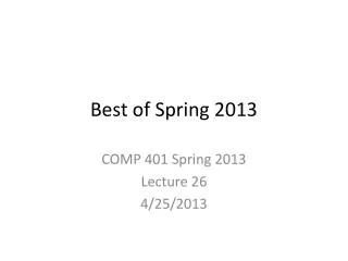 Best of Spring 2013