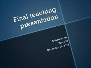 Final teaching presentation