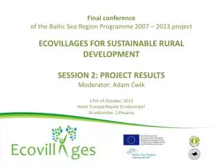 Project output: manual on social experiences applied in ecovillages