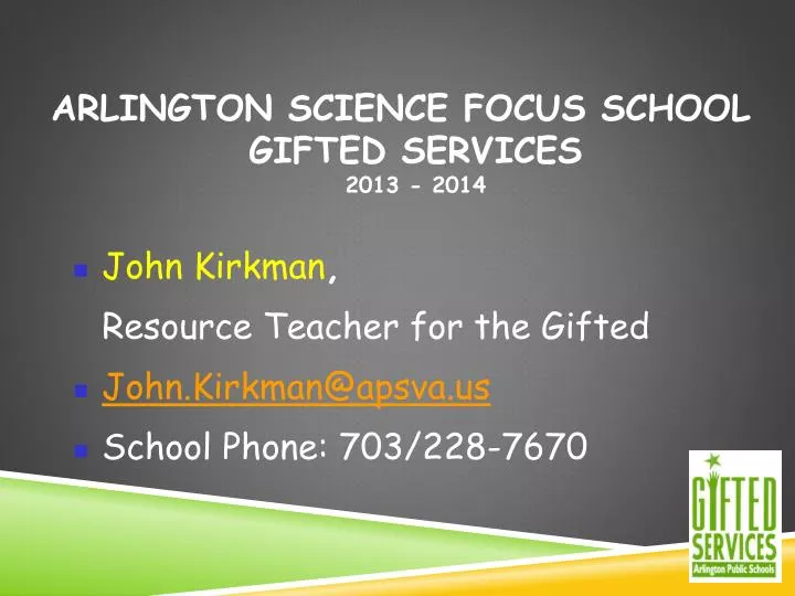 arlington science focus school gifted services 2013 2014