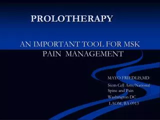 PROLOTHERAPY