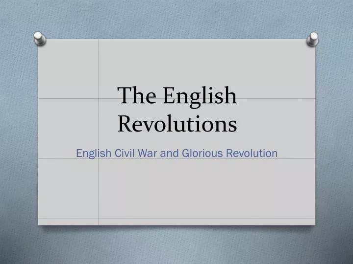 the english revolutions