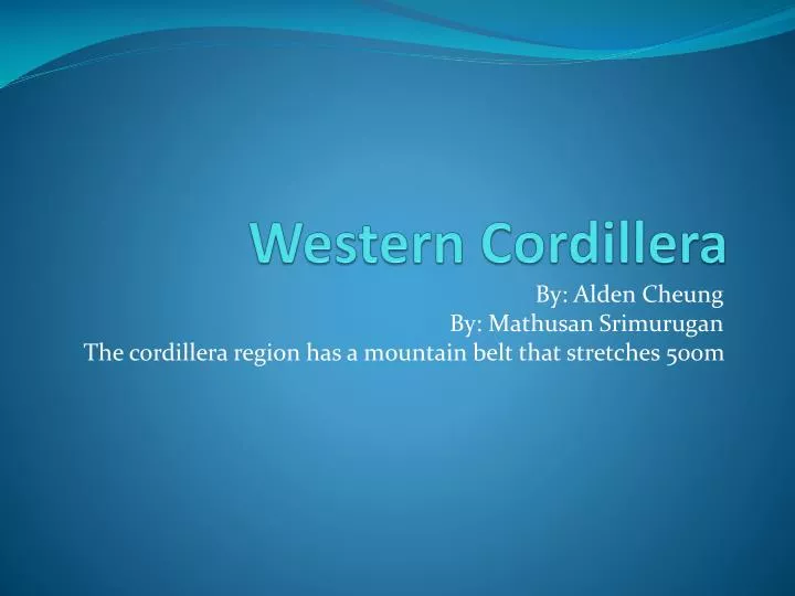 western cordillera