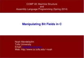 Manipulating Bit Fields in C
