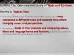 MODULE A: Comparative Study of Texts and Context - slide 1