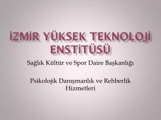 zm r y ksek teknoloj enst t s