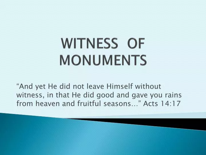 witness of monuments