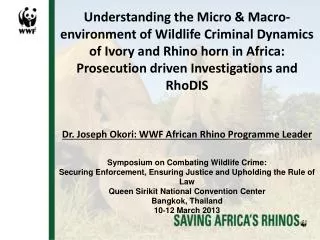 Trafficking of rhino horn from Africa to East Asian Markets