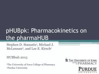 pHUBpk : Pharmacokinetics on the pharmaHUB