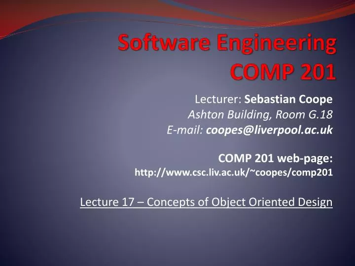 software engineering comp 201