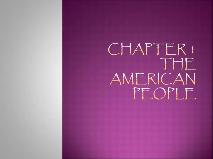 chapter 1 the american people