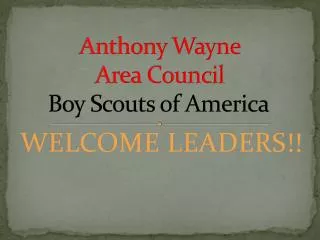 Anthony Wayne Area Council Boy Scouts of America