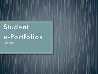 Student e-Portfolios