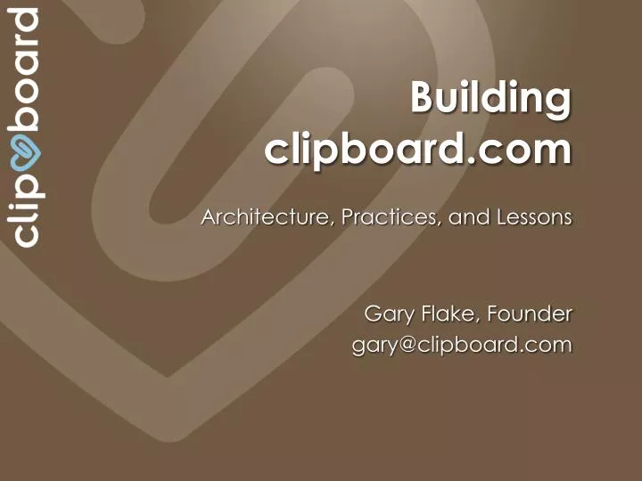 building c lipboard com architecture practices and lessons