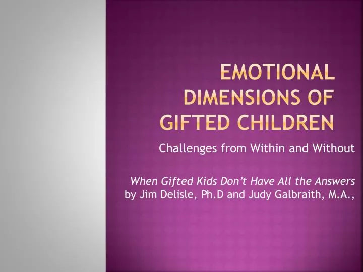 emotional dimensions of gifted children