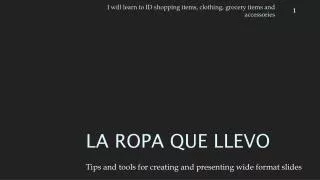 La ropa que llevo