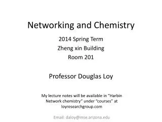 Networking and Chemistry