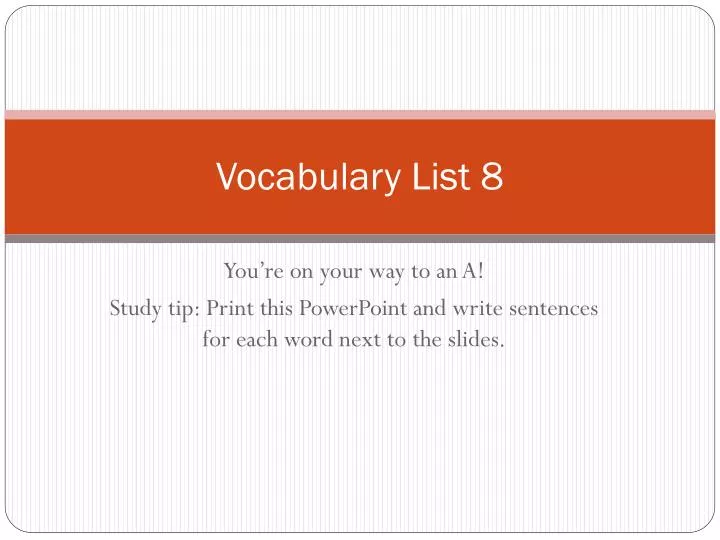 vocabulary list 8