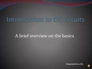 Introduction to DC circuits