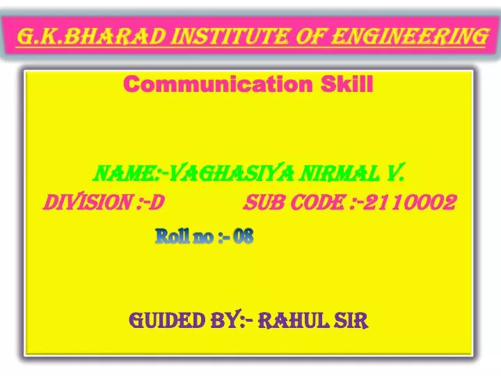 g k bharad institute of engineering