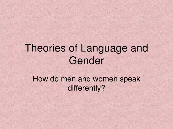 how do men and women speak differently