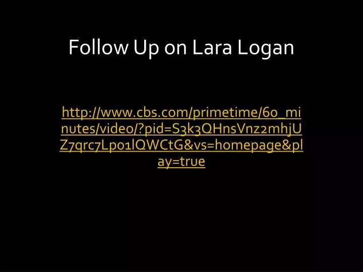 follow up on lara logan