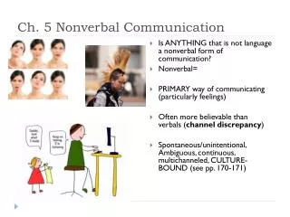 Ch. 5 Nonverbal Communication