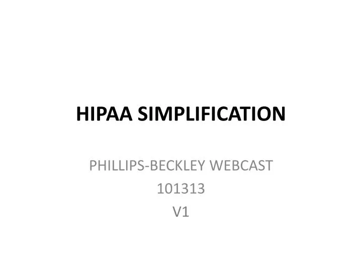 hipaa simplification