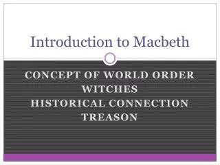 Introduction to Macbeth