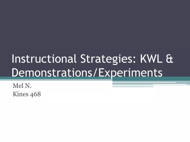 instructional strategies kwl demonstrations experiments
