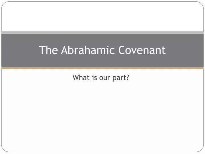 the abrahamic covenant