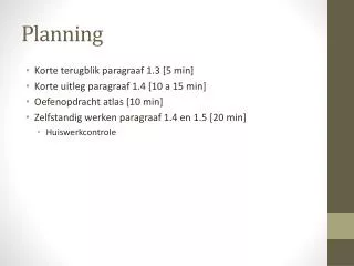 planning