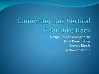 Commuter Bus Vertical Rear Bike Rack