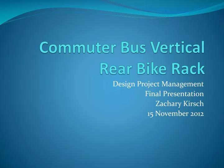 commuter bus vertical rear bike rack
