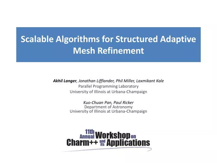 scalable algorithms for structured adaptive mesh refinement